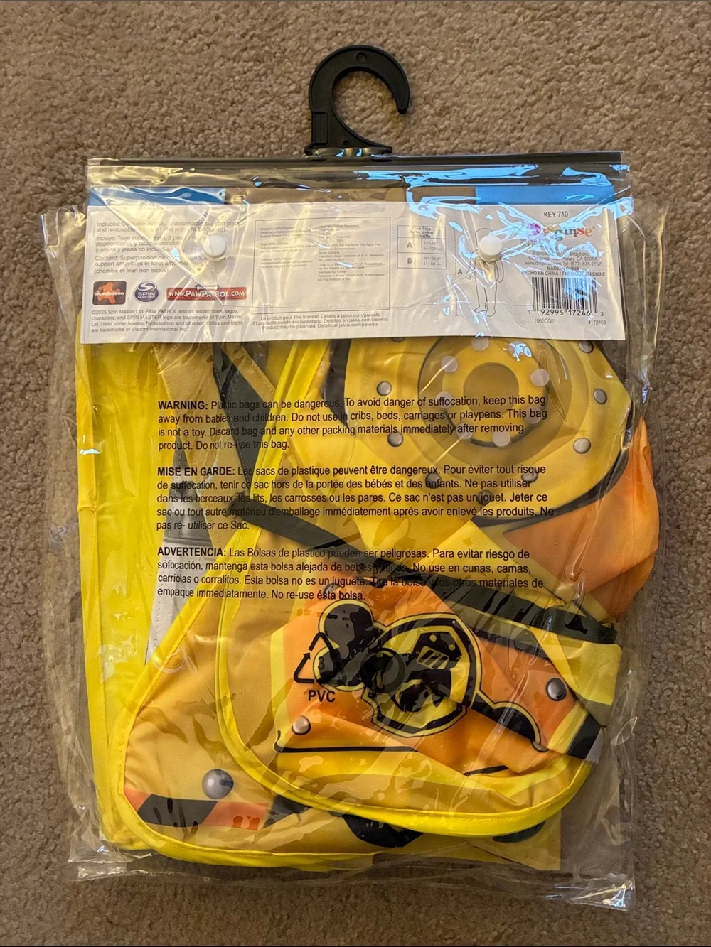 Nickelodeon Paw Patrol Rubble Pop-Out Halloween Costume